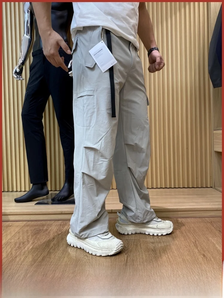 

Высококачественные повседневные брюки, свободные прямые брюки с несколькими карманами, мужские и женские брюки для пар, осенние новые модные модные рабочие брюки