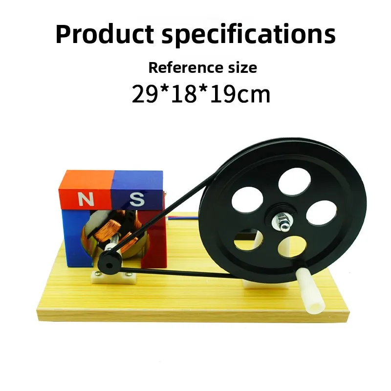 Hand Crank AC DC Generator Faraday Electromagnetic Demo Physics Teaching Aid for Middle School Lab