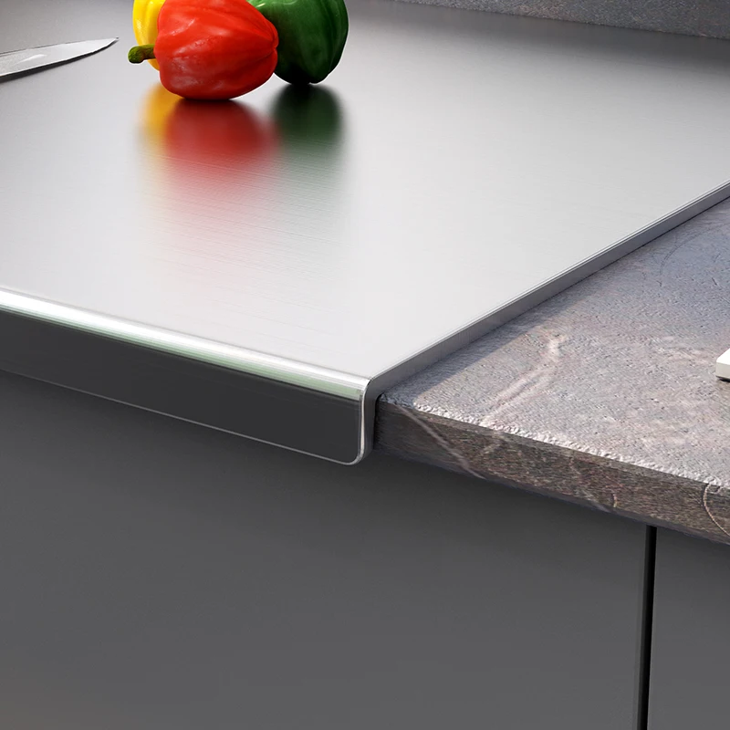 Thickened Double-Sided Food-Grade 316 Stainless Steel Kitchen Cutting Board Anti-Bacterial Mold-Resistant Rectangular Choppin...