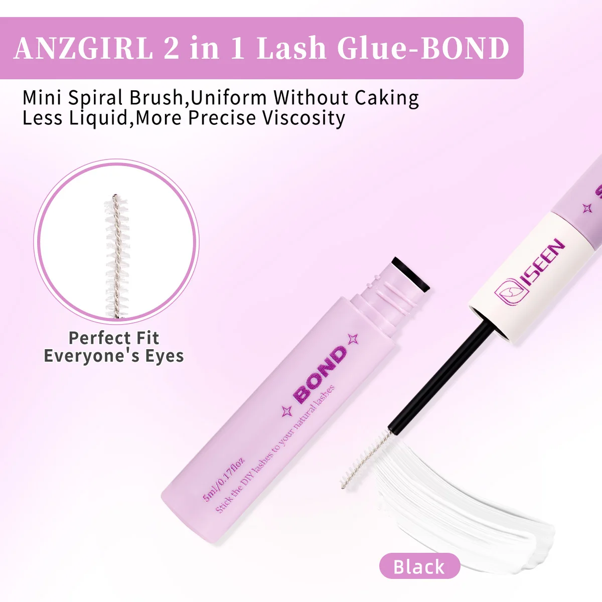 ISEEN DIY Eyelash Extension Kit Individual Eyelashes Kit with Lash Bond & Seal and Lash Tweezers and Brush