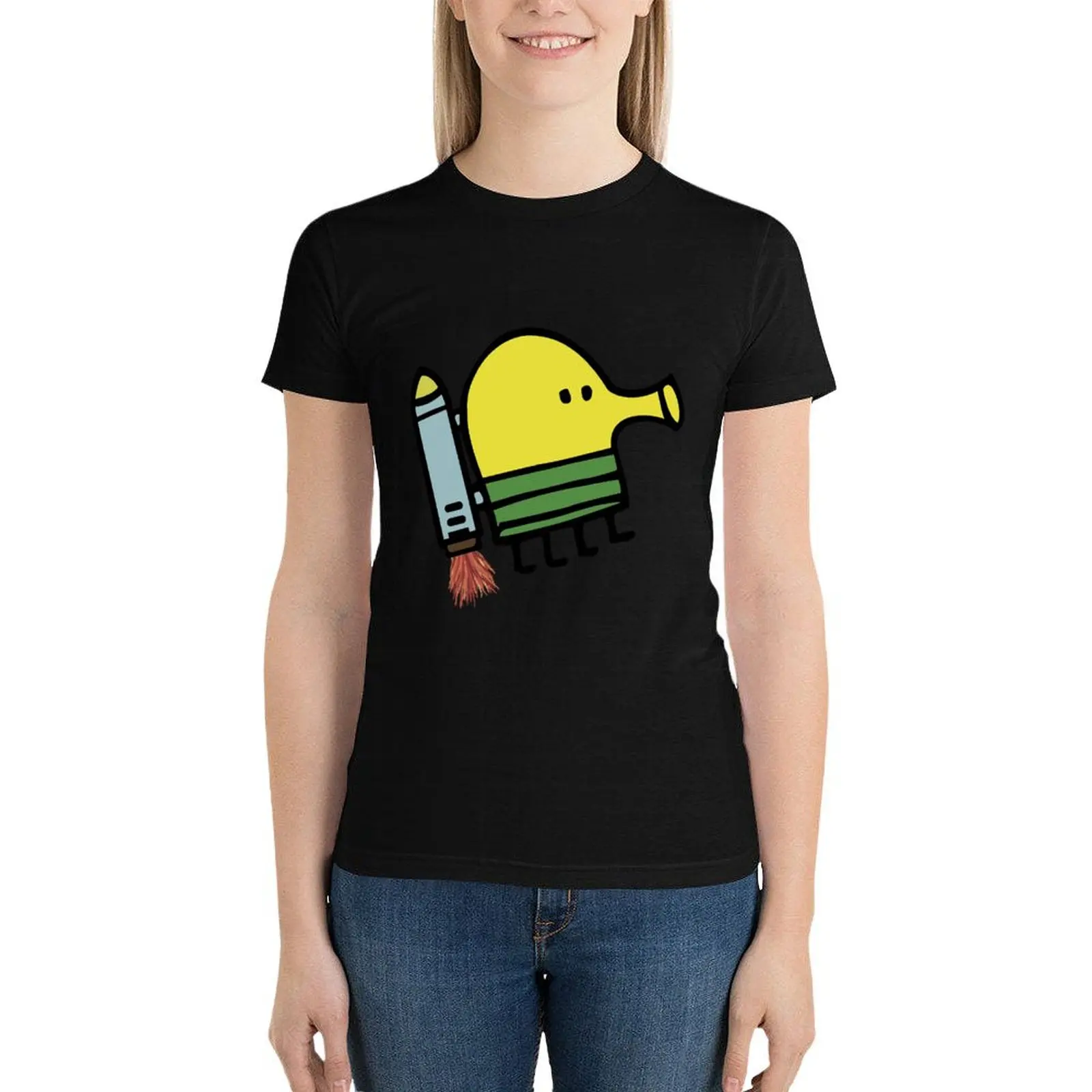 Doodle Jump Sticker T-Shirt übergroße weibliche T-Shirts plus Größe T-Shirts für Frauen locker sitzen