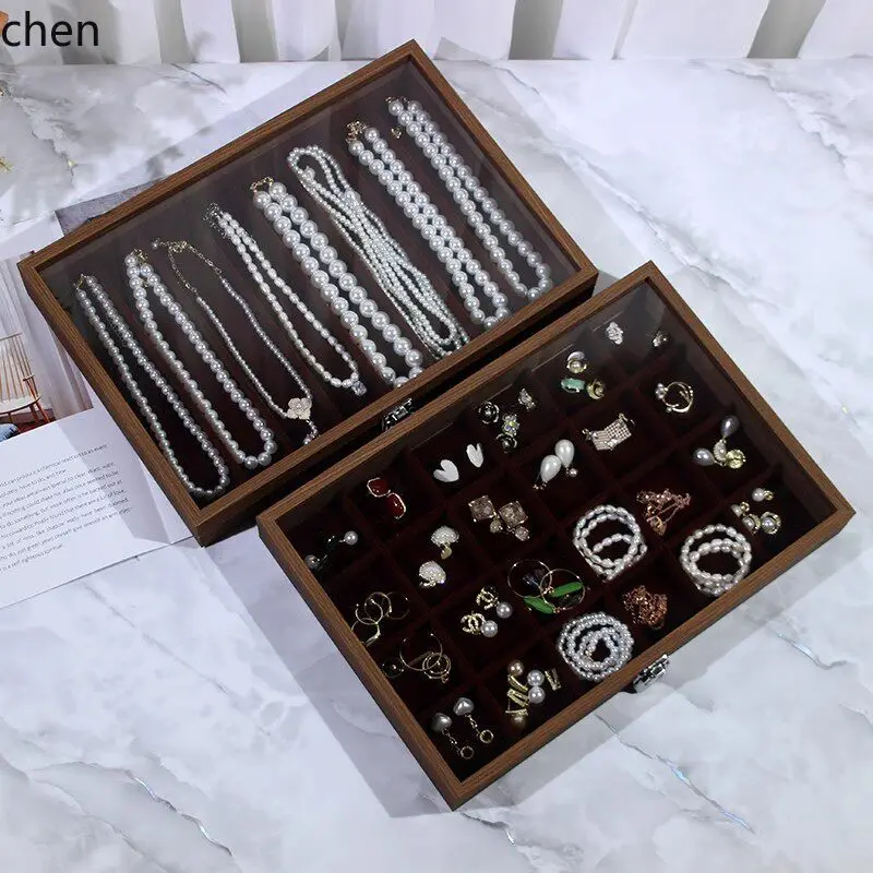 Hxl jewelry box storage ring earrings display rack large capacity jewelry box