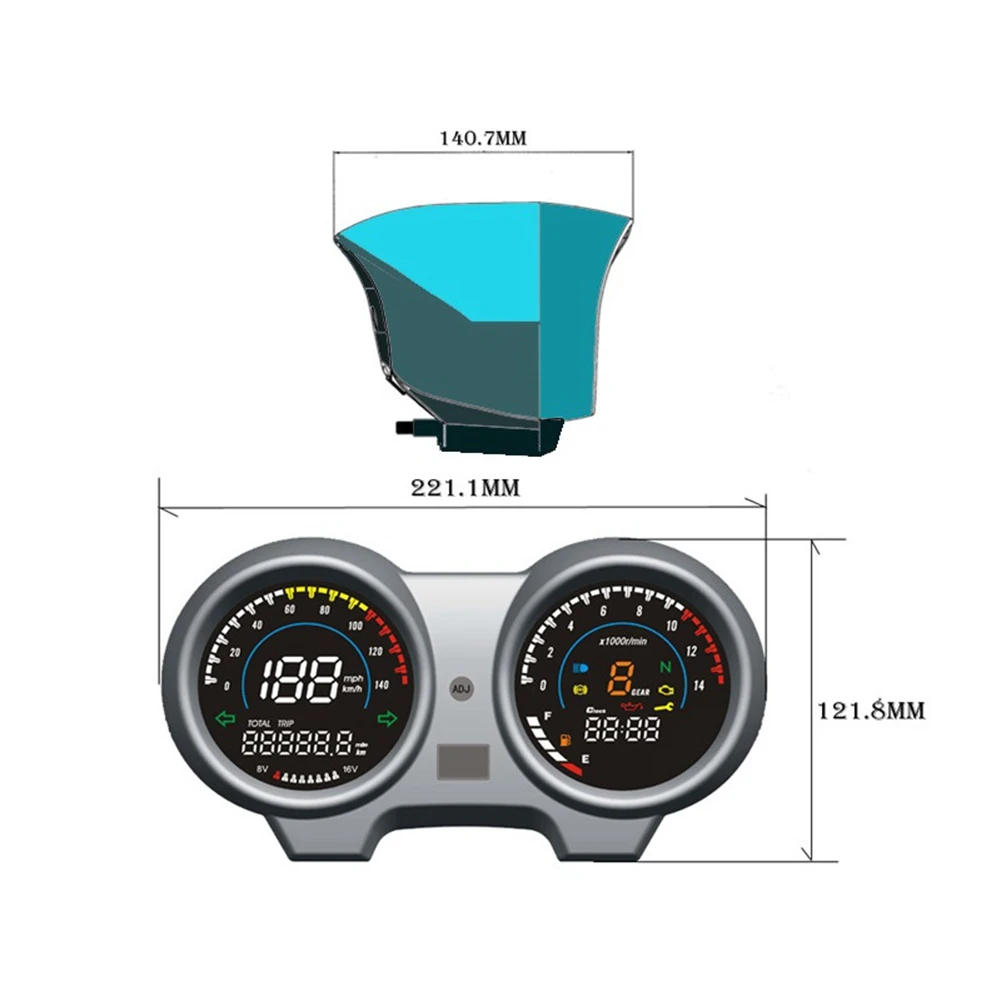 For Brazil TITAN 150 Honda CG150 Fan150 2010 2012 Motorcycle RPM Meter Speedometer Digital Dashboard ,with