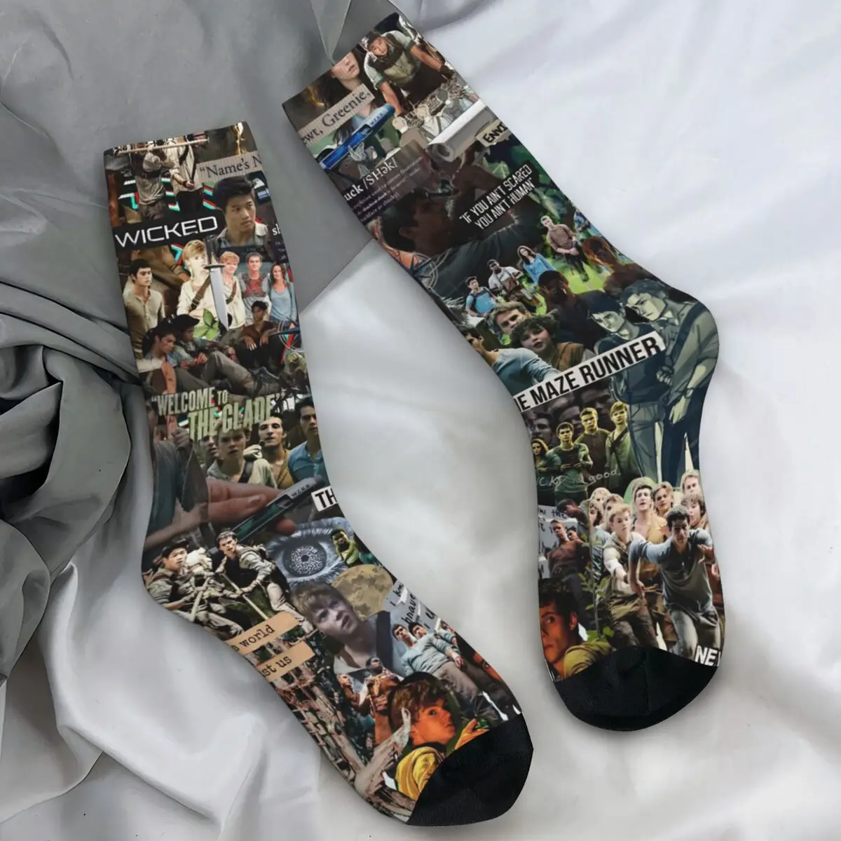 

The Maze Runner American Science Fiction Film Socks Novelty Stockings Winter Anti Slip Women Men Socks Outdoor Sports Socks