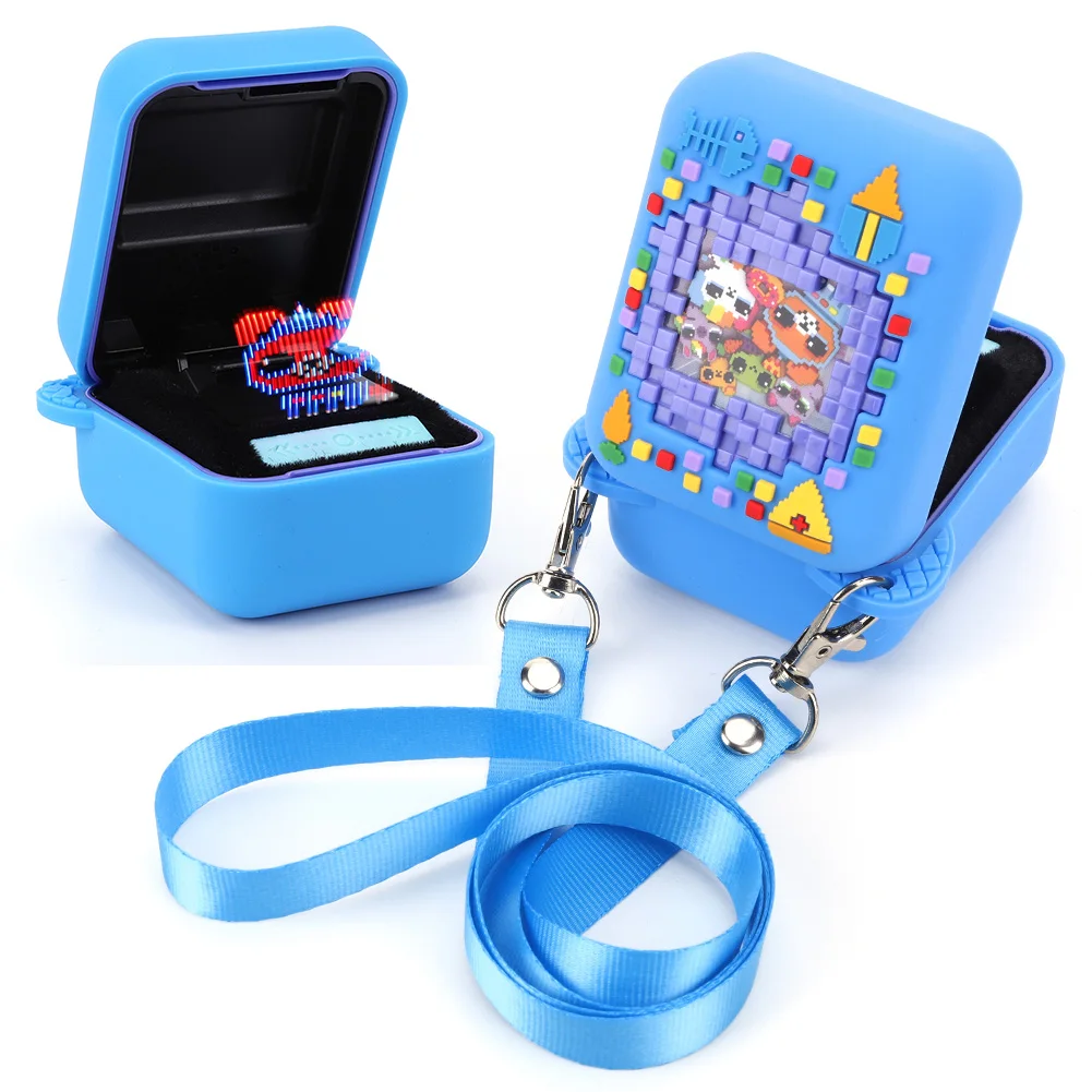 

Силиконовый защитный чехол со шнурком, защитный держатель для хранения, защита от падения, 3D пищевой принт для Bitzee Virtual Electronic Pet