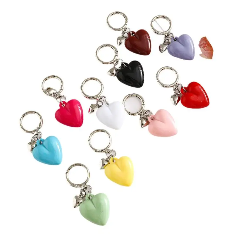 Süßes Herz-Schlüsselanhänger für Frauen und Mädchen, Modischer Bonbonfarbener Liebes-Autoschlüsselanhänger, Handy-Taschenanhänger, Schmuck-Accessoire, Geschenk – Detail 5