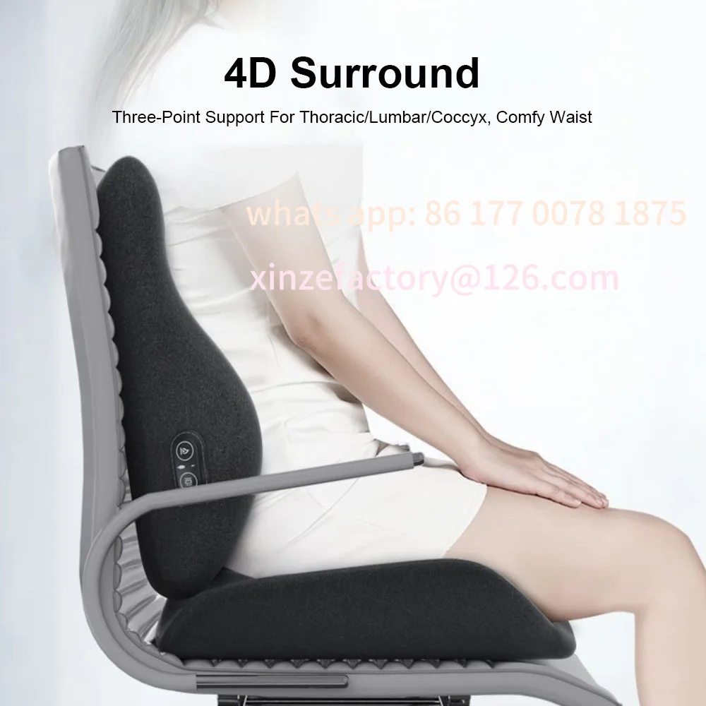 Customizable Memory Foam Electric Massage Waist Pad /chair Cushion Set Hot Compress Relieve Soreness for Car Office Home