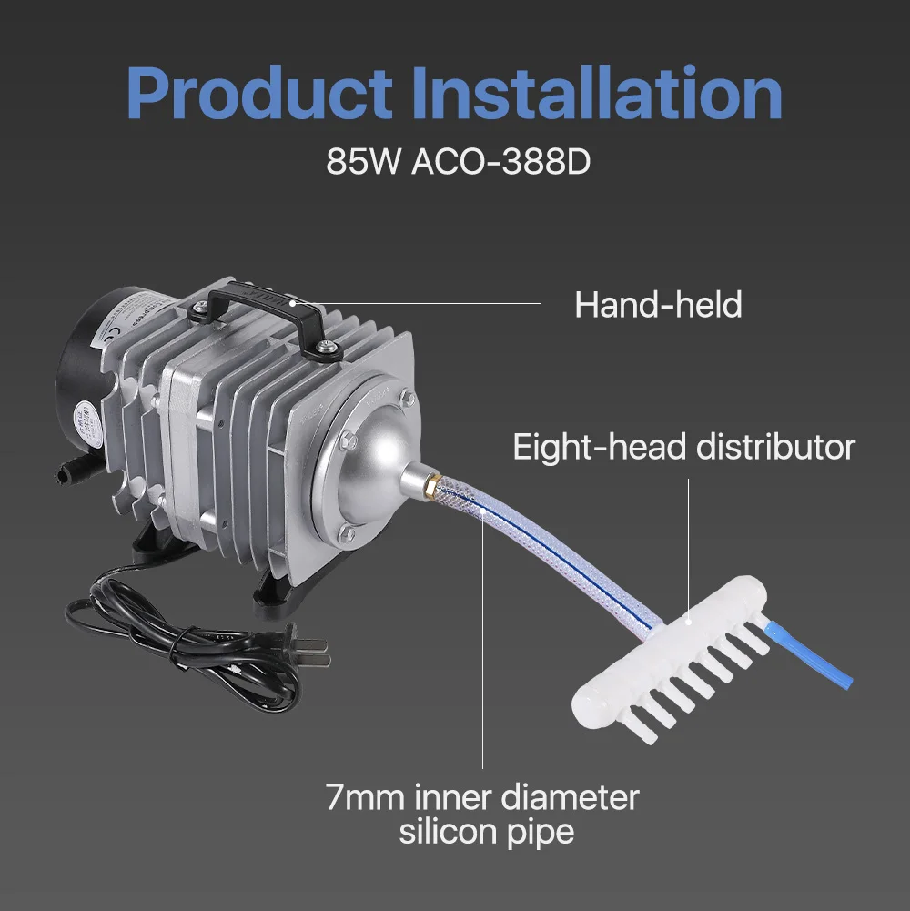 Cloudray 85W Luftkompressor Elektrische magnetische Luftpumpe für CO2-Lasergravur-Schneidemaschine ACO-388D – Detail 5