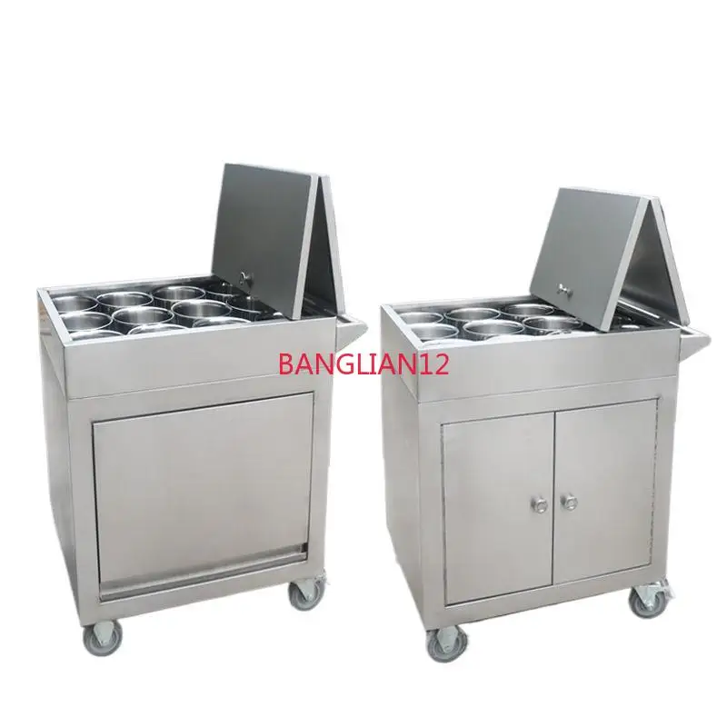 Commercial stainless steel seasoning truck, kitchen restaurant household simple hand push seasoning truck
