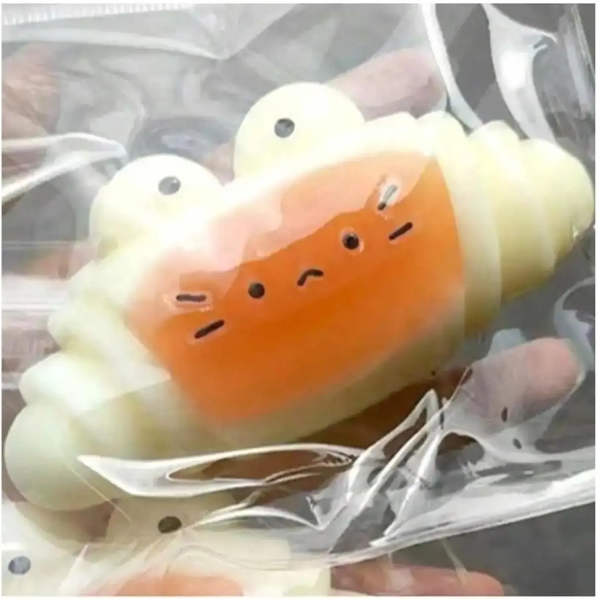 3Pcs Caramel Croissant Squeeze Toys Soft Silicone Stress Relief Decor