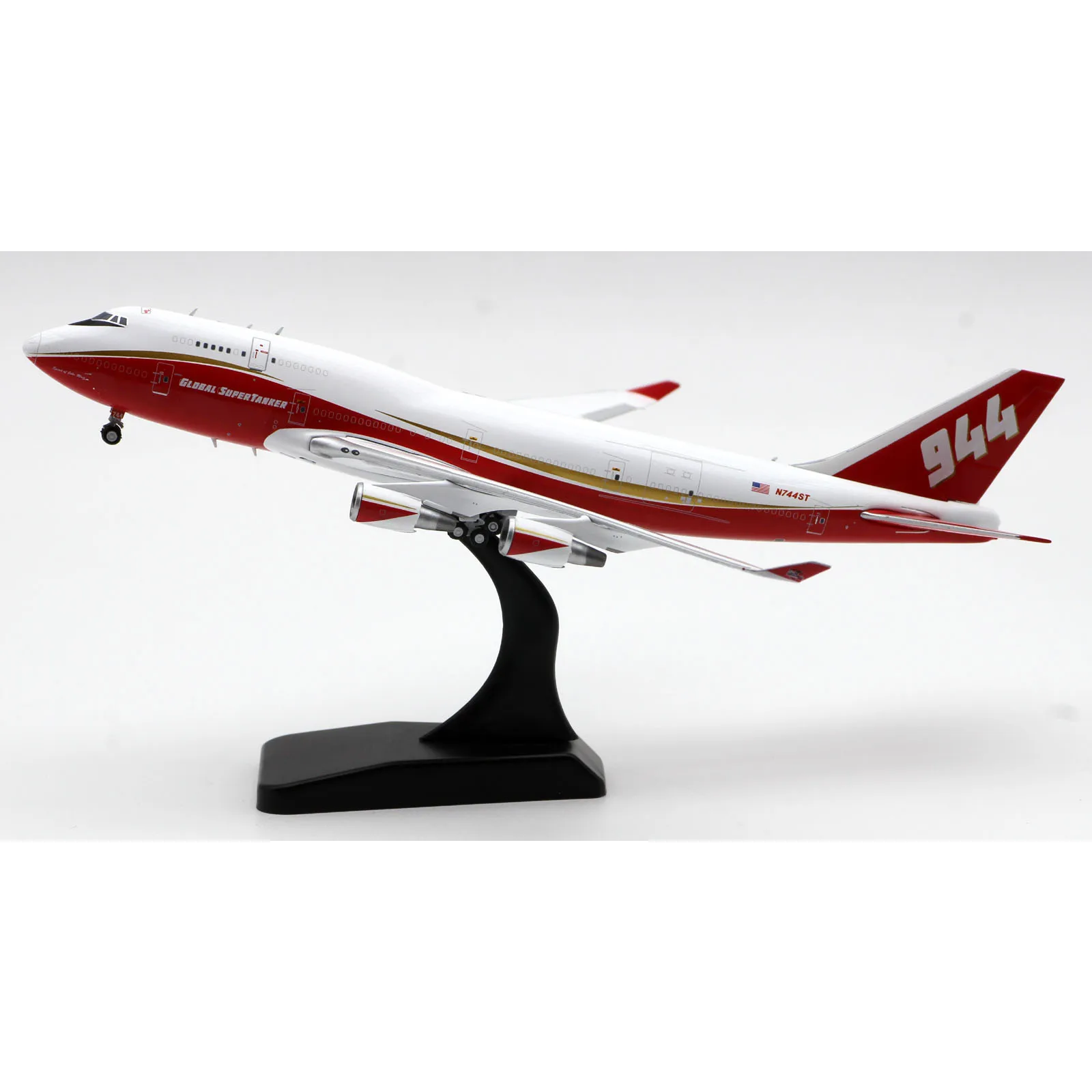 XX4910 Alloy Collectible Plane Gift JC Wings 1:400 Global Super Tanker Boeing B747-400 Diecast Aircraft Model N744ST With Stand