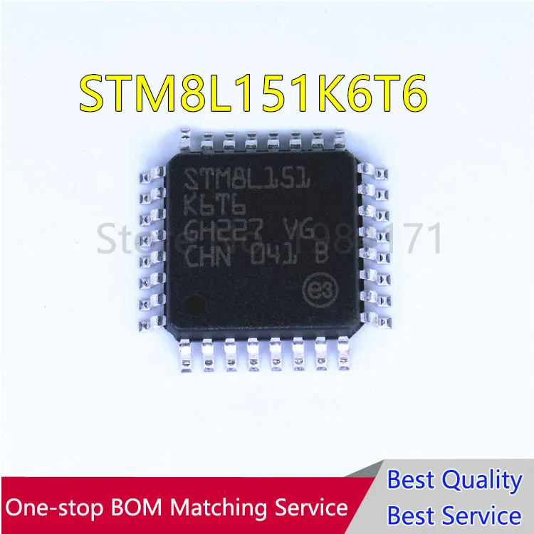 2Pcs STM8L151K6T6 8L15  QFP32 original 8-bit ultralow power MCU, up to 32 KB Flash, 1 KB Data EEPROM RTC, LCD, timers, USART IC