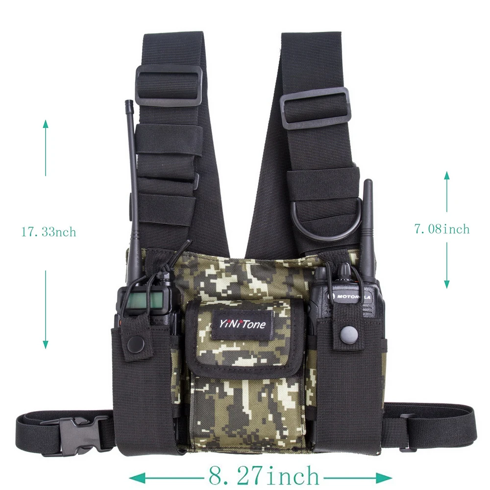 YiNiTone BG-01 digital camouflage Universal Radio Chest Harness Bag Pocket Pack Holster  for Two Way Radio