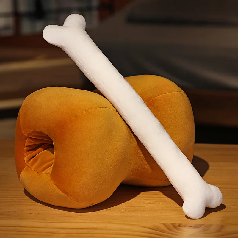 42cm Cartoon Meat Bone Dual-use Pillow Hand Warmer Cushion Stuffed Plush Pillow Soft High Quality Home Decro