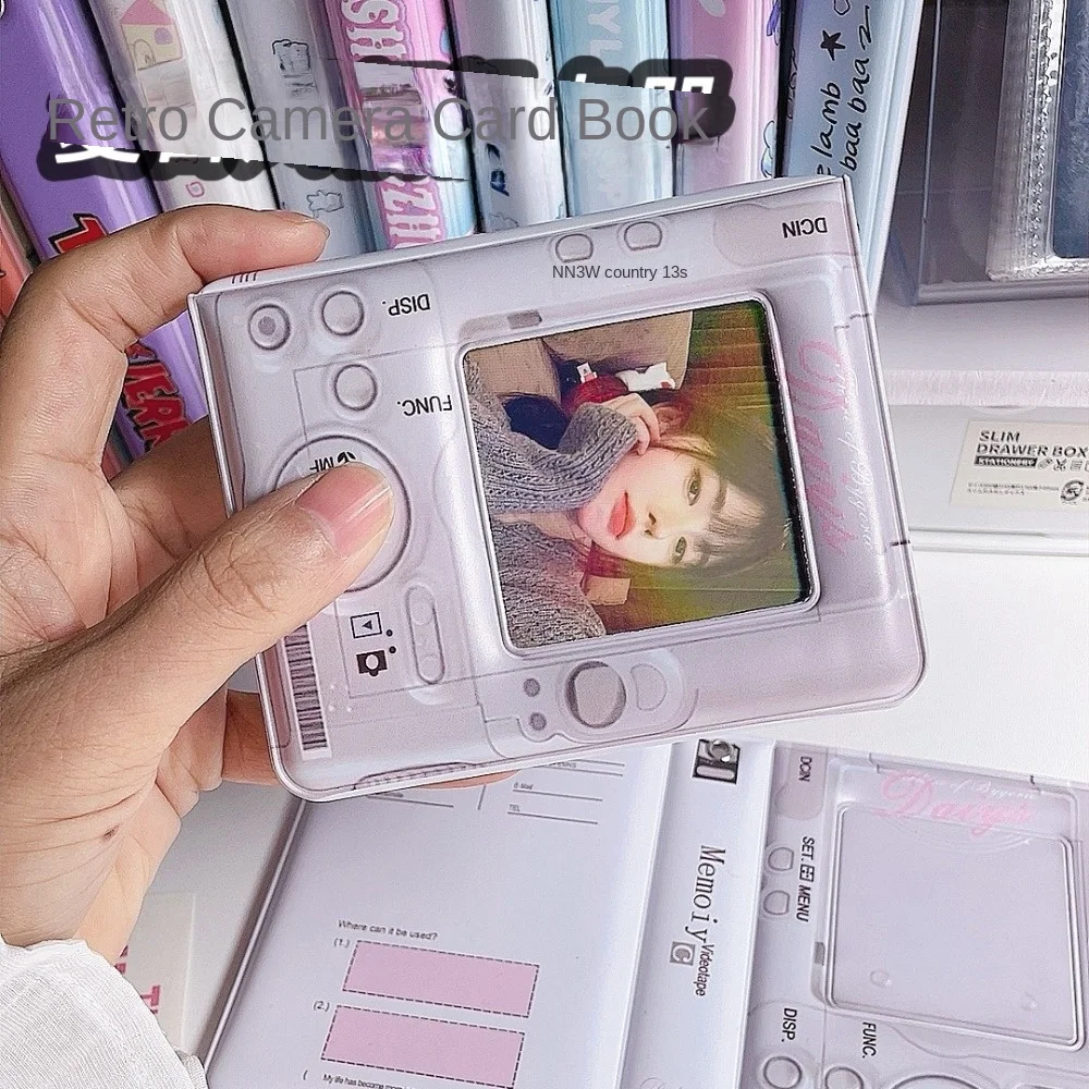 High Quality Retro Camera Card Album PVC 3 Inch Mini Idol Card Collect Book with 20 Internal Pages Photocard Binder