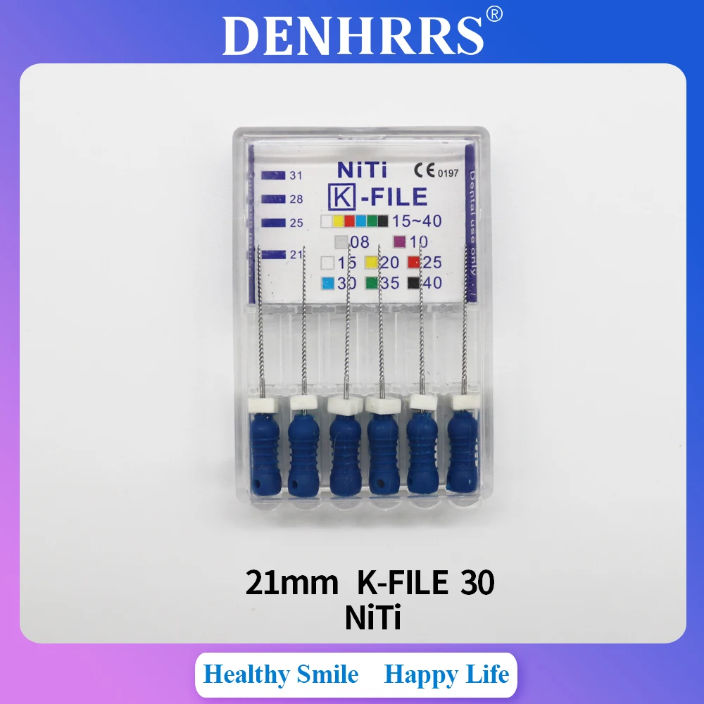 

6Pcs/Pack Dental Hand Use K-Files 21mm Niti Endodontic Root Canal Files Dentist Tools Dental Files