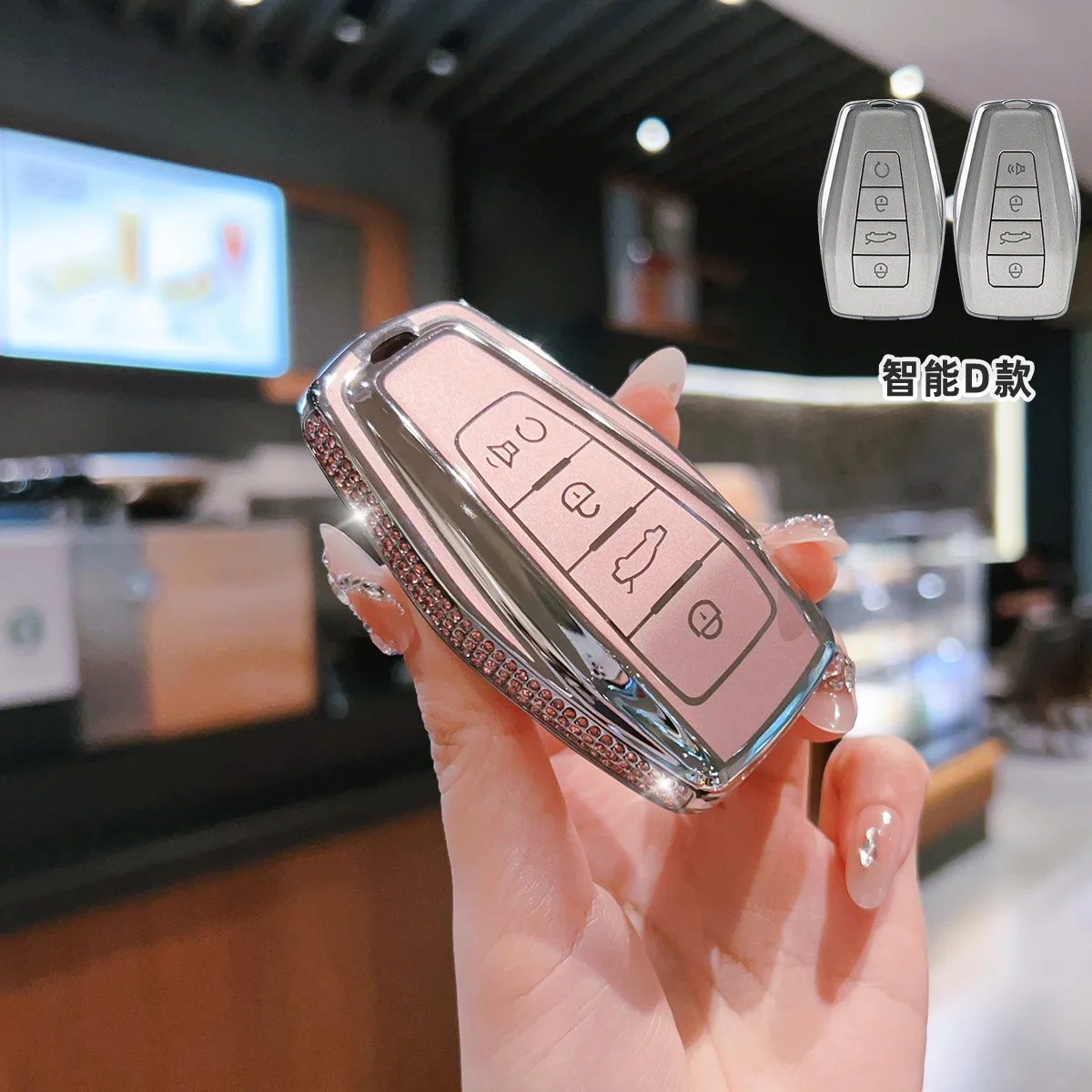 Funda protectora para llave de coche con diseño de diamante para Geely Emgrand X7 EX7 Coolray 2019 Atlas Boyue NL3 GT GC9 Borui X50 X70