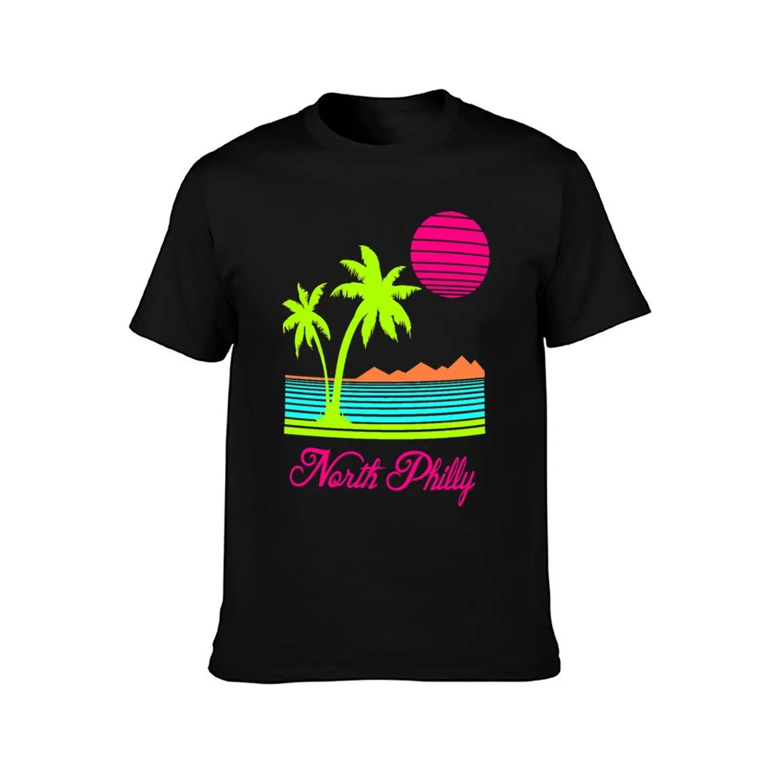 North Philly T-Shirt, Summer Casual Cotton Tee, Oversized Streetwear Tops, Vintage Graphic Print, Loose Fit Short Sleeve