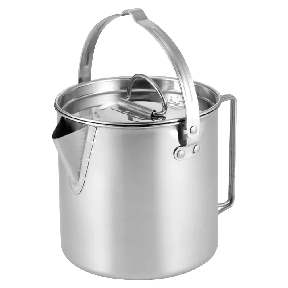 

Premium Stainless Steel Water Kettle Camping Large Capacity Outdoor Tea Pot Lightweight Durable Boiling Kettle For Picnic Hiking