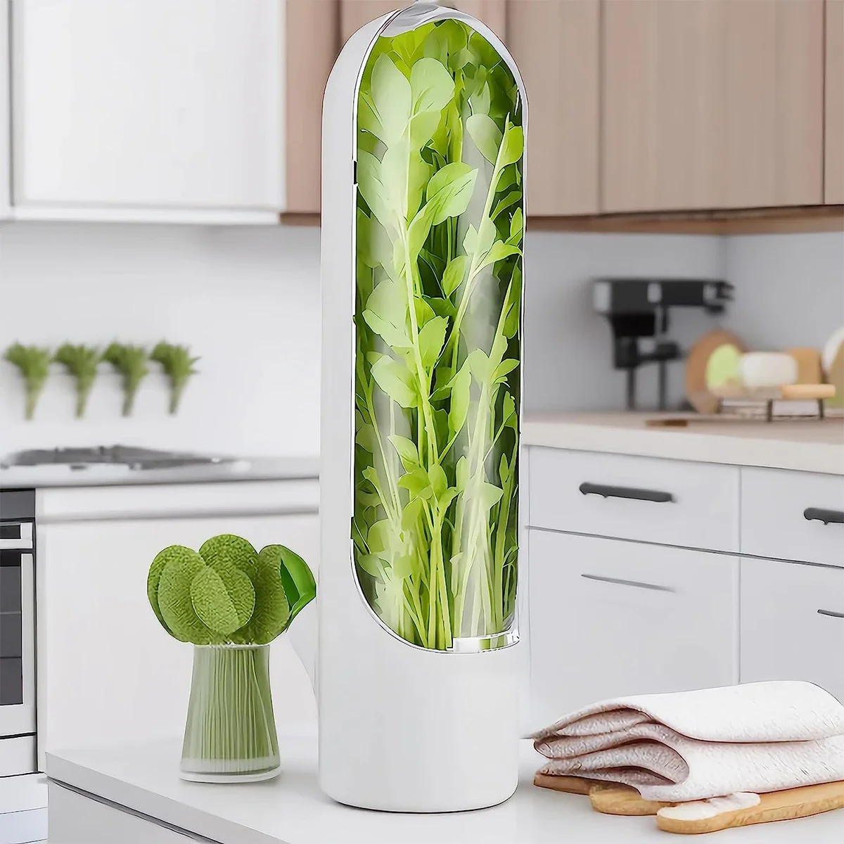 1/2/3PCS Herb Saver Lagerung Container Frische Kräuter Keeper Vanille Gemüse Frische Erhaltung Flasche Für Kühlschrank küche – Detail 7