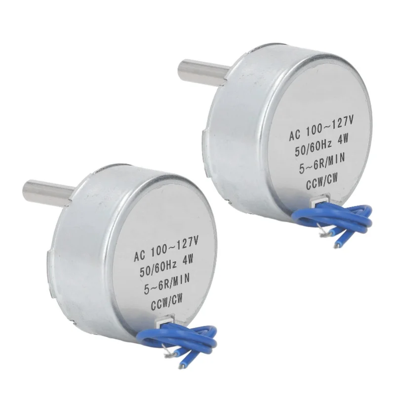 2 Pcs AC Synchronous Motor 50TYC 5 To 6 RPM CCW CW Large Torsion Low Noise Turntable Motor AC100-127V