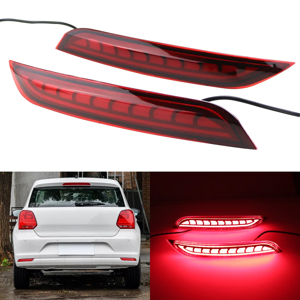 

Car Flashing Multi-function Reflector Lamp Rear Fog Lamp Rear Bumper Light Brake Light for Volkswagen Vw Polo 2014-2018