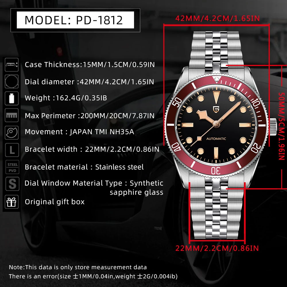 2025 جديد PAGANI DESIGN BB58 ريترو ساعات رجالية NH35 ساعة يد ميكانيكية فاخرة ساعة أوتوماتيكية للرجال AR الياقوت مضيئة