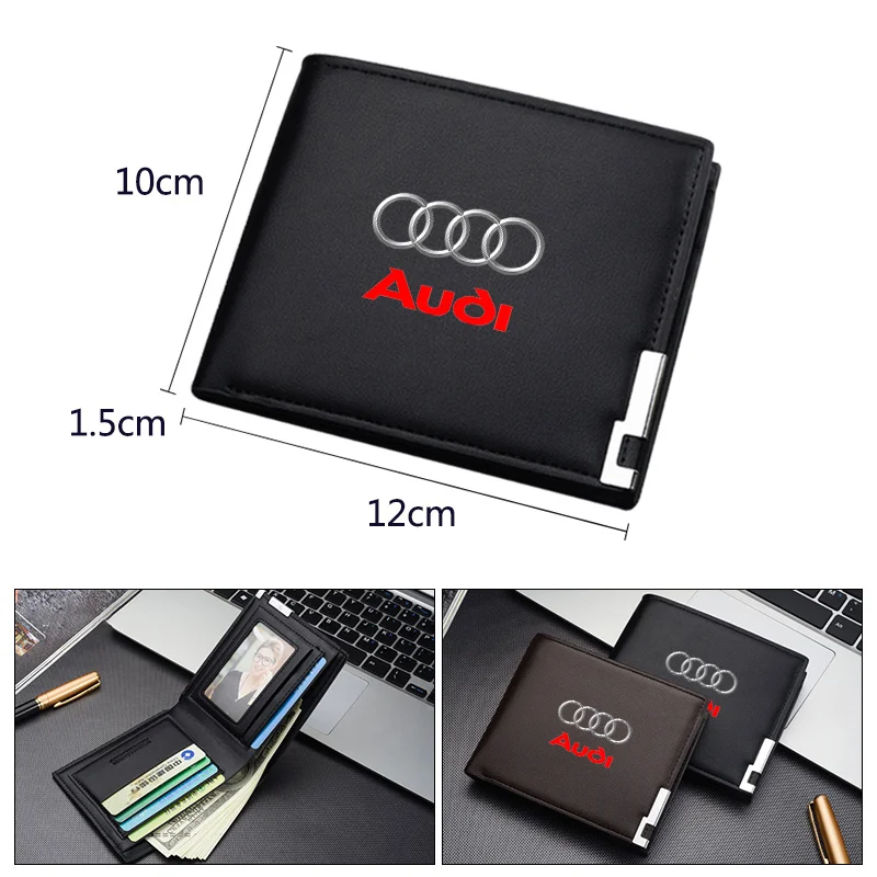 Car Documents Storage Bag Leather Wallet For Audi A1 A3 A4 8P 8L 8V A5 B6 B7 A6 A7 C5 C6 Q3 Q5 Q7 4F S3 S4 S6 RS3 TT Accessories