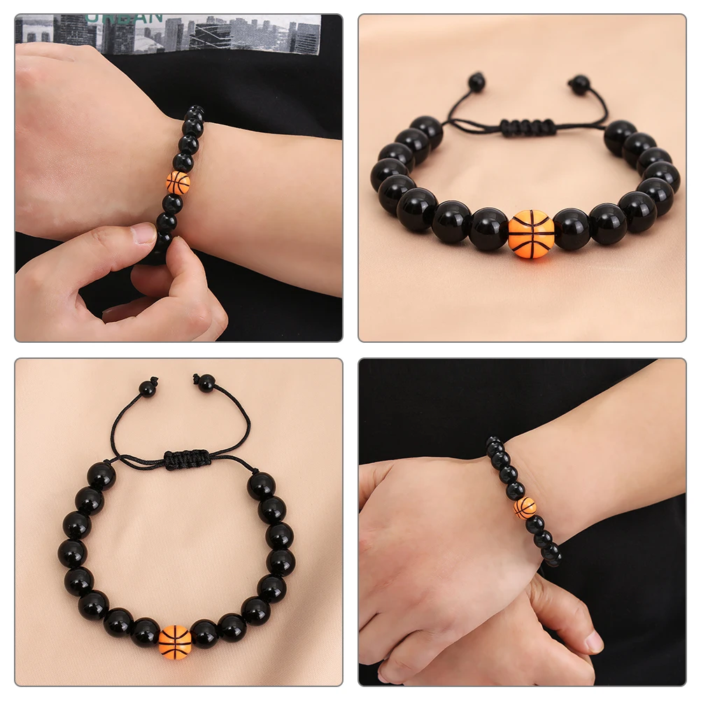 

1pcs Basketball Bracelet Men Sport Delicate Basketball Stuff Adjustable Wrist Bracelet Portable Fans Accessory Compact Jewelry