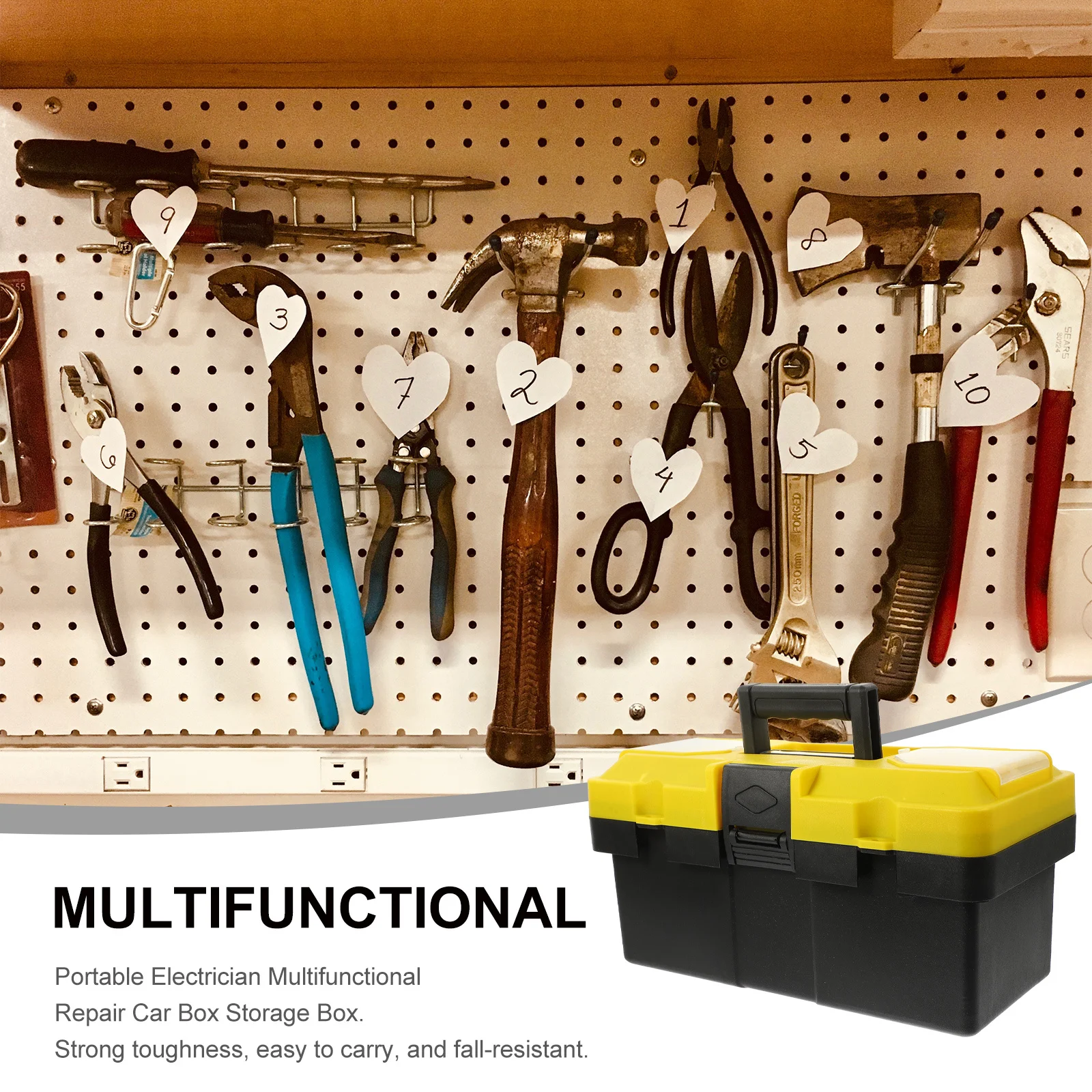 Mechanics Tool Box Plastic Tray Large Capacity Waterproof Portable Tool Case Organizer Storage Box for Electrician