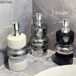 Silver-plated Ceramic Hand Soap Dispenser Hotel Hand Soap Bottle Bathroom Lotion Bottle Soap Pump Home Bathroom Accessories