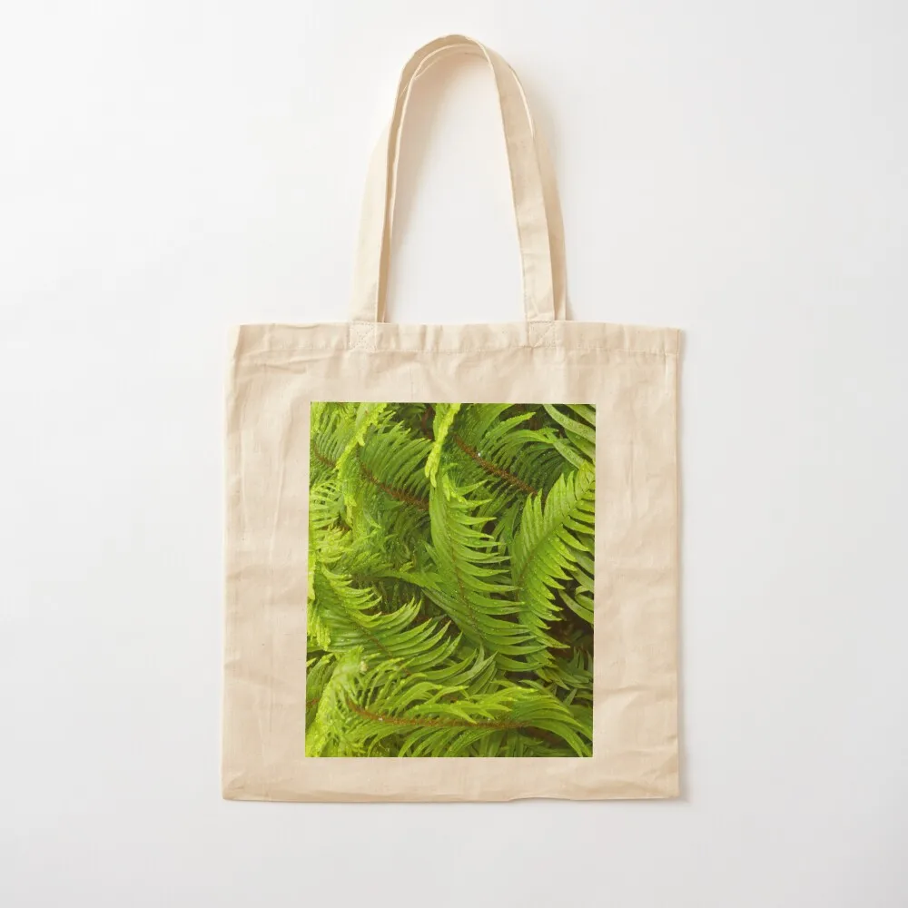 FERNS IN A JUNE RAIN SHOWER Tote Bag bag for beach foldable reusable bag Canvas Fabric Canvas Tote