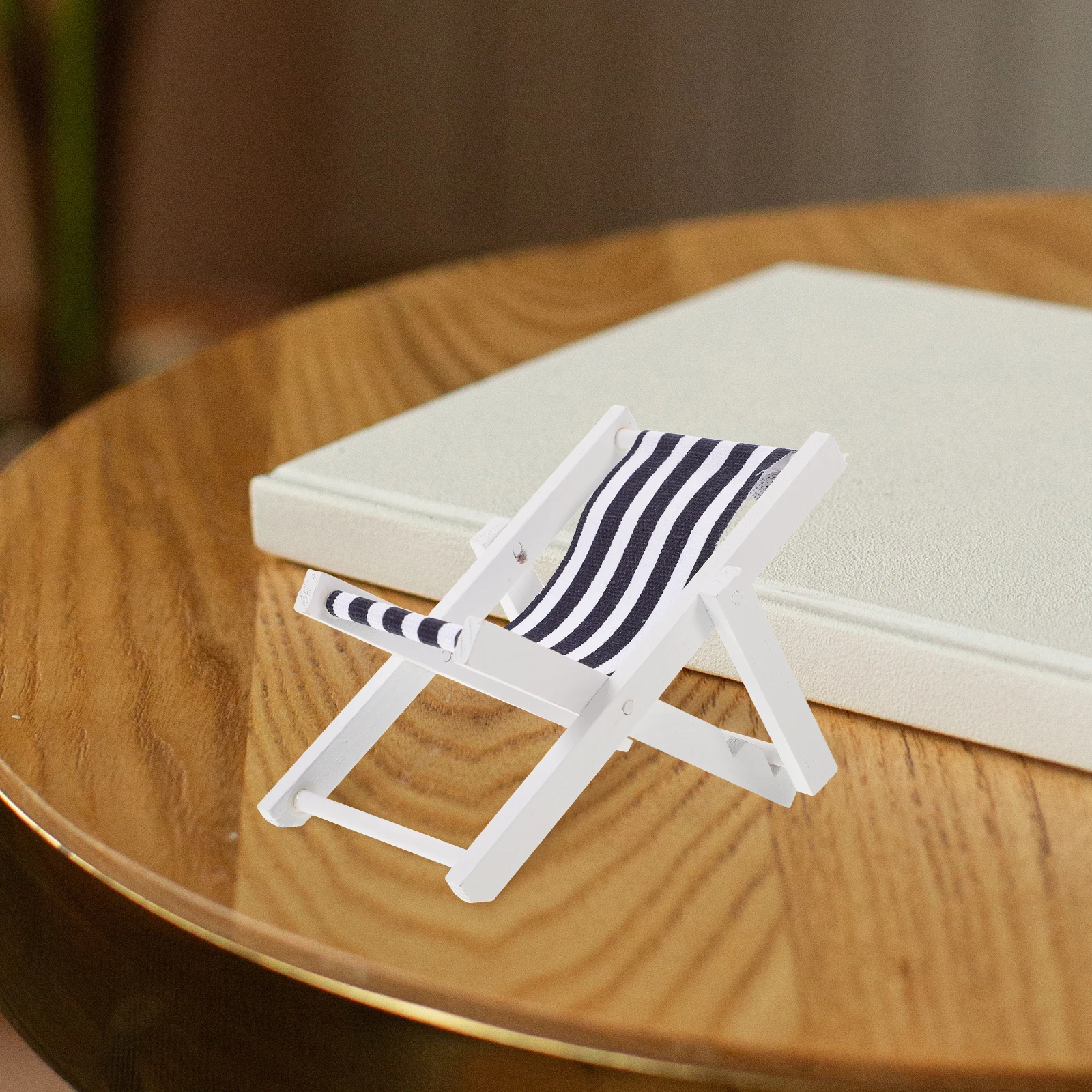 

Mediterranean Style Chair Chair Model Decor Mini Wooden Folding Tabletop nament Home Office Garden Accessories