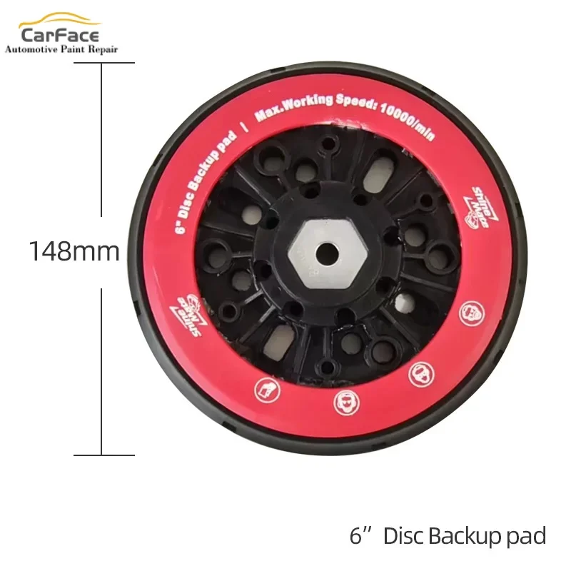 6 Inch 17Hole 150mm Hook Loop Sanding Backing Pad Electric  Shinemate Orbital Sander Disk Discs Porter Cable Backup Stick On Pad