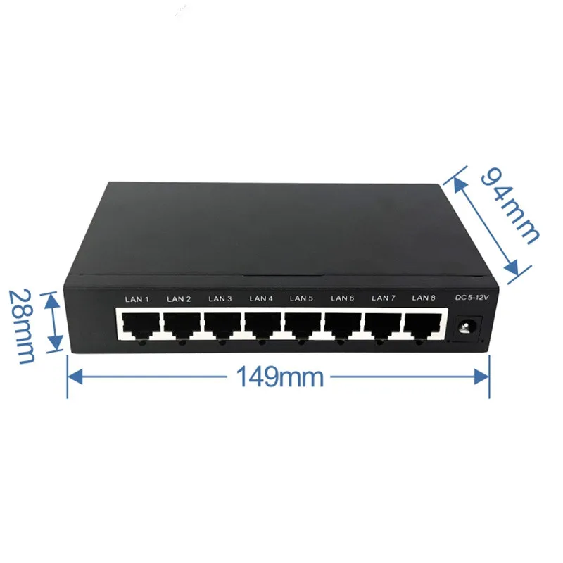 Schnelle 8 Port Schalter Mit 2 Rj45 Port Netzwerk Switches 10/100Mbps