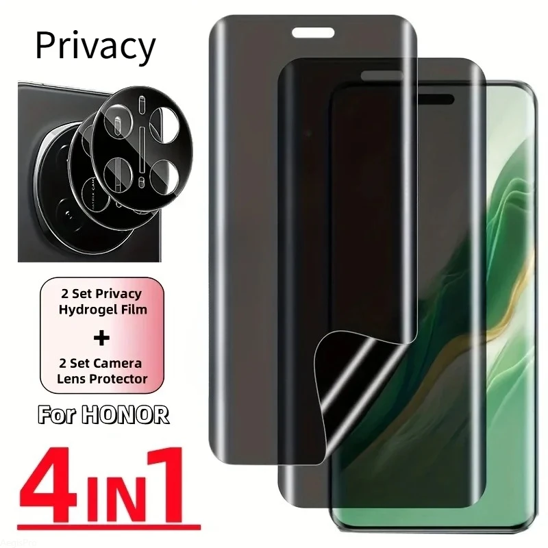 

4-in-1 Privacy Hydrogel Film For Honor Magic 7Pro 6 5 lite X9c X9b X6c Full Cover Camera Lens Glass Anti-Spy Screen Protection