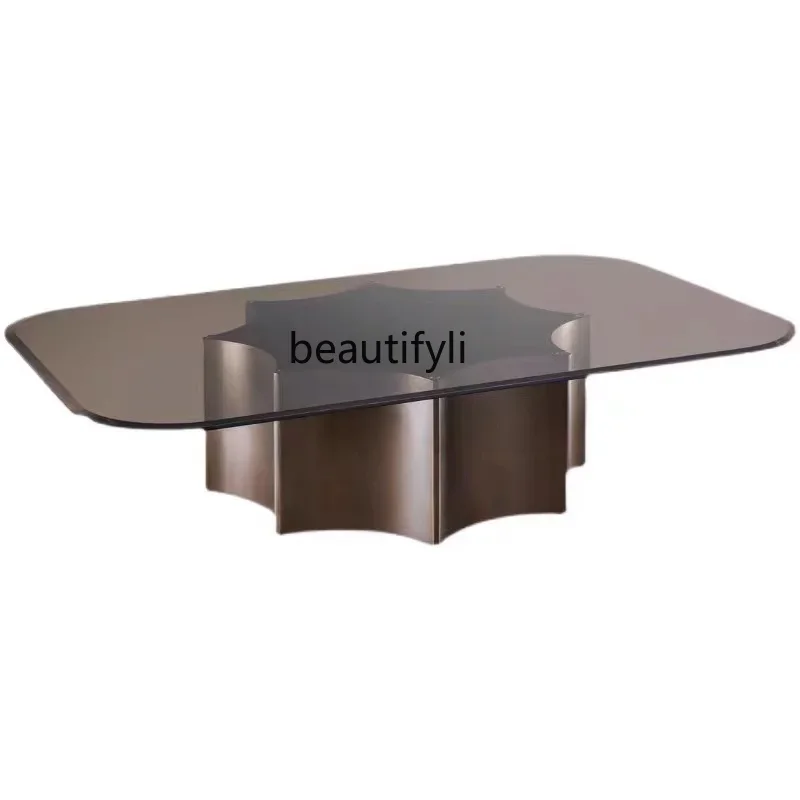 

xx1xx1`Italian square coffee table Modern simple household living room Tempered glass tea table