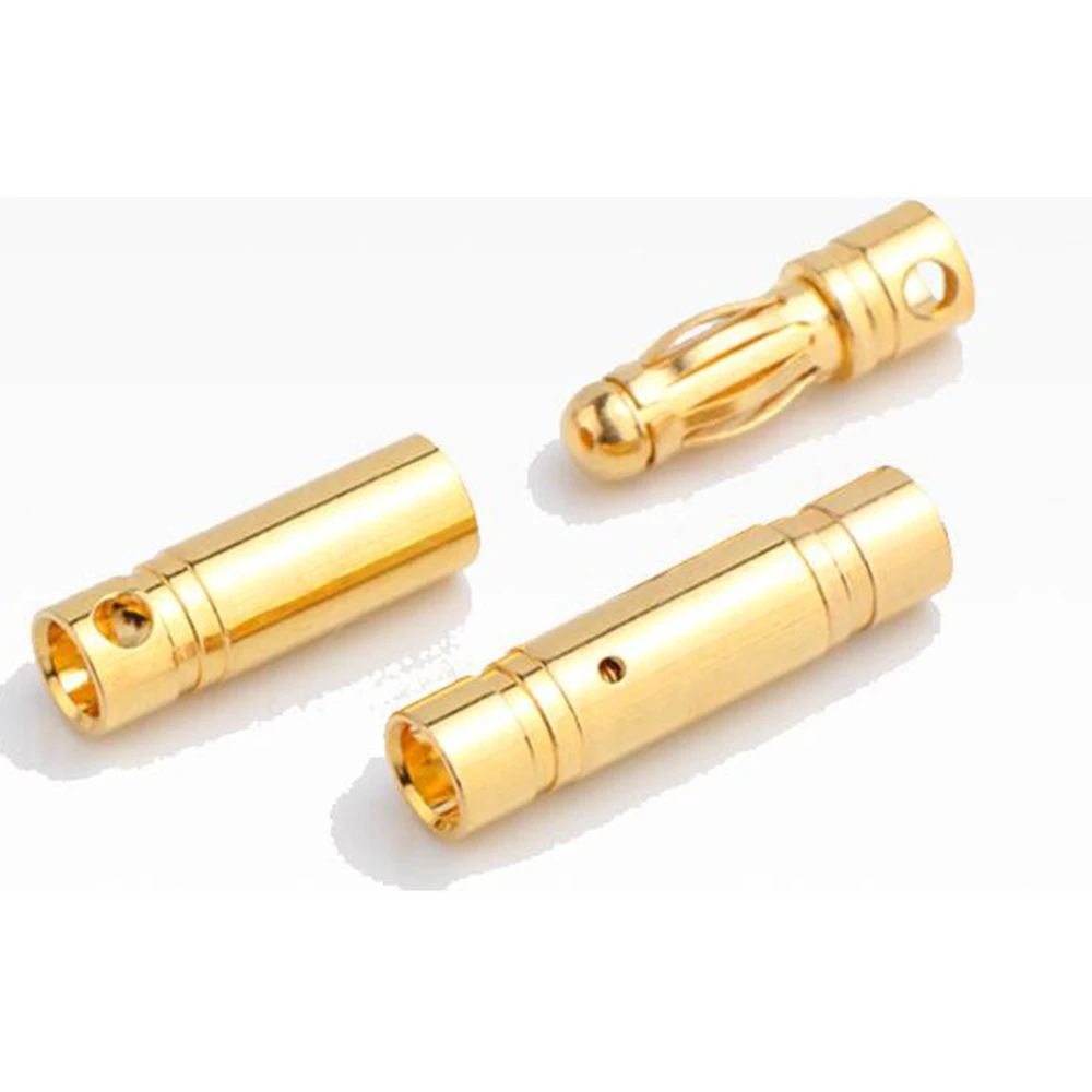 10 pairs Amass AM-1003B 4.0mm Banana Plug And Socket 24k Gold Connector Banana Plug For RC Battery