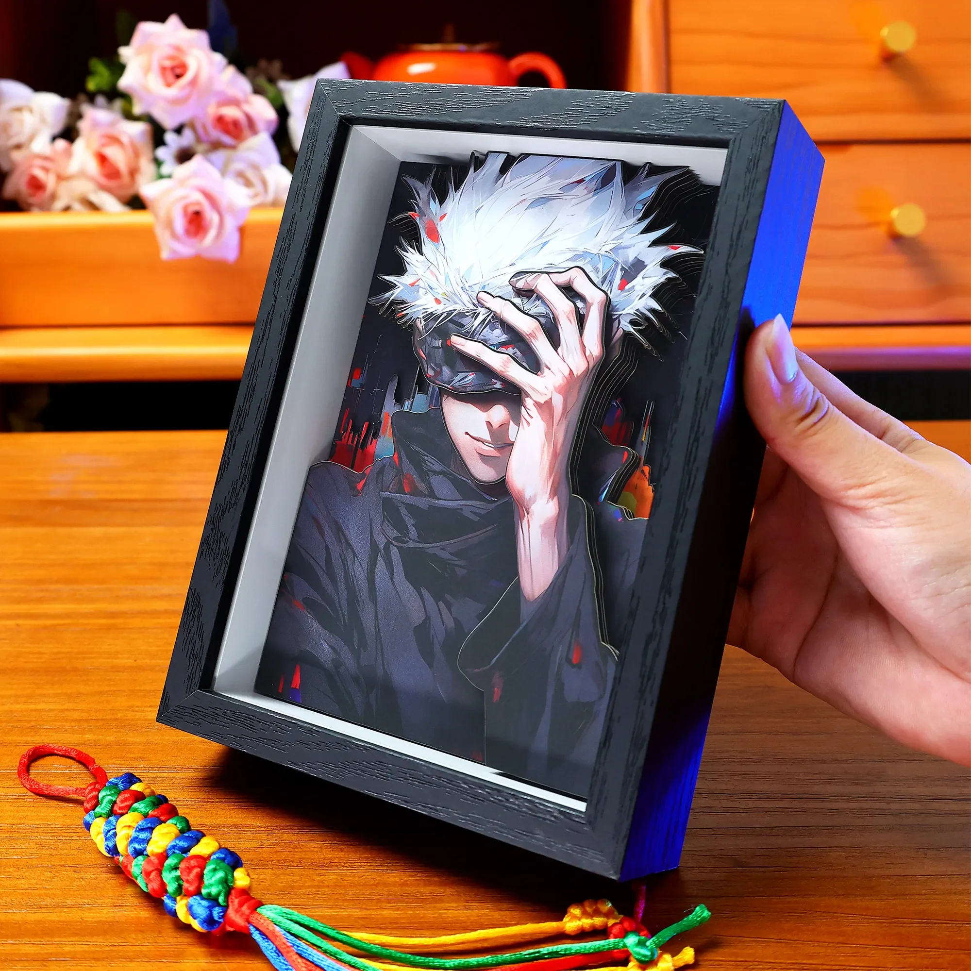 

Anime Jujutsu Kaisen Okkotsu Yuta Fushiguro Toji Satoru Gojo Cosplay Handmade 3d Stereo Painting Paper Art Hanging Picture Gift