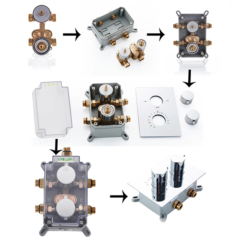 Solide Messing Ventil Verborgen Thermostat Trim Mit Zwei oder Drei Funktion Control Matt Schwarz Thermostat Dusche Wasserhahn
