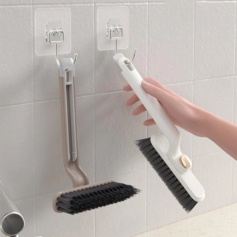 Rotating Multifunctional Crevice Cleaning Brush With Stiff Bristles Two-in-one Bathroom Tile Floor Crevice Dead Ends Brush