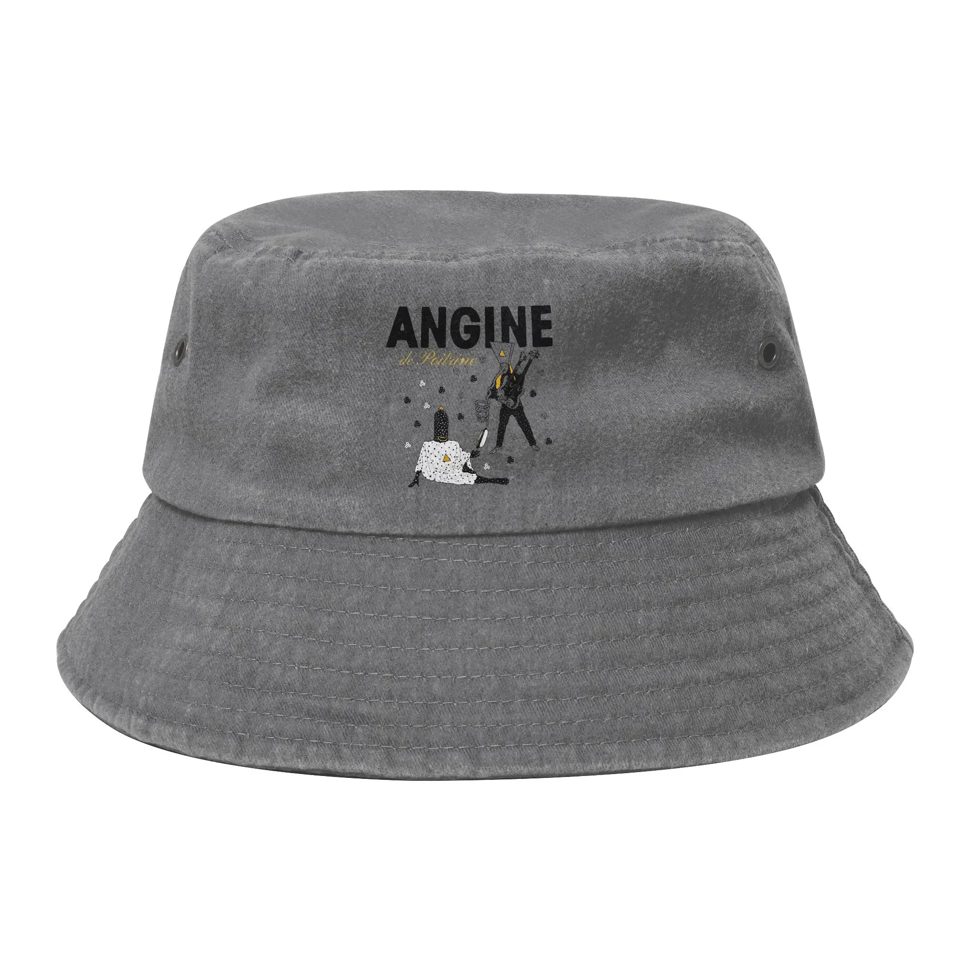 Summer Beach Hatwear Canadian Angine de Poitrine Band Stuff Bucket Hat Unisex Distressed Denim Sun Hat  Bob Fishing Cap Outdoor