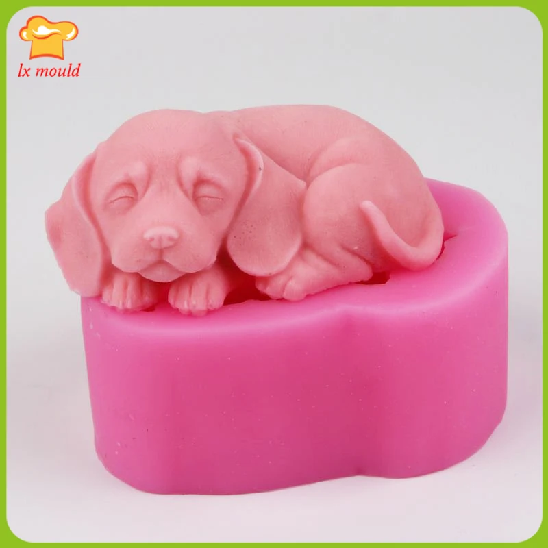 Cordial Present Dog Sleeping Silicone Mold for Home Gardening Cute Pet Resin Candle And Soap Making Mould