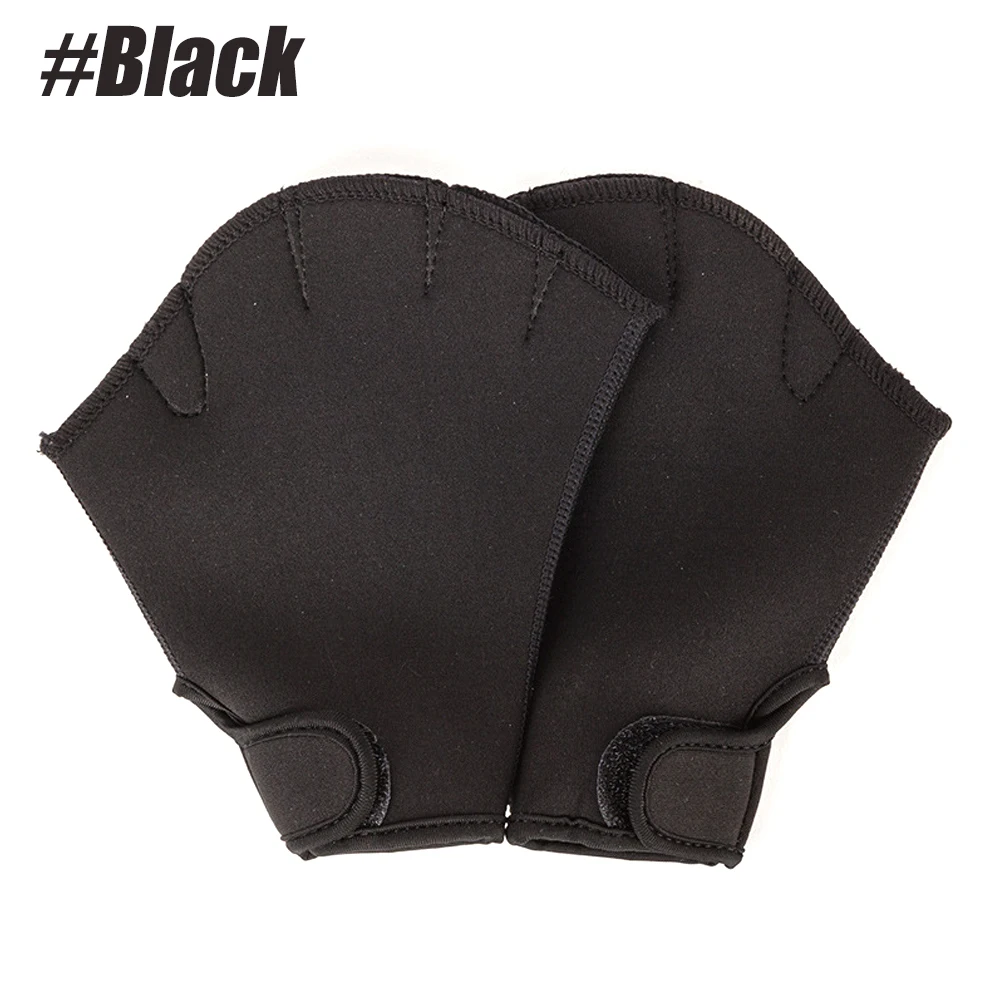 

1 Pair Aquatic Gloves Swimming Training Gloves Large Webbed Swim Glove Fingerless Water Resistance Paddle Gloves for Men Women