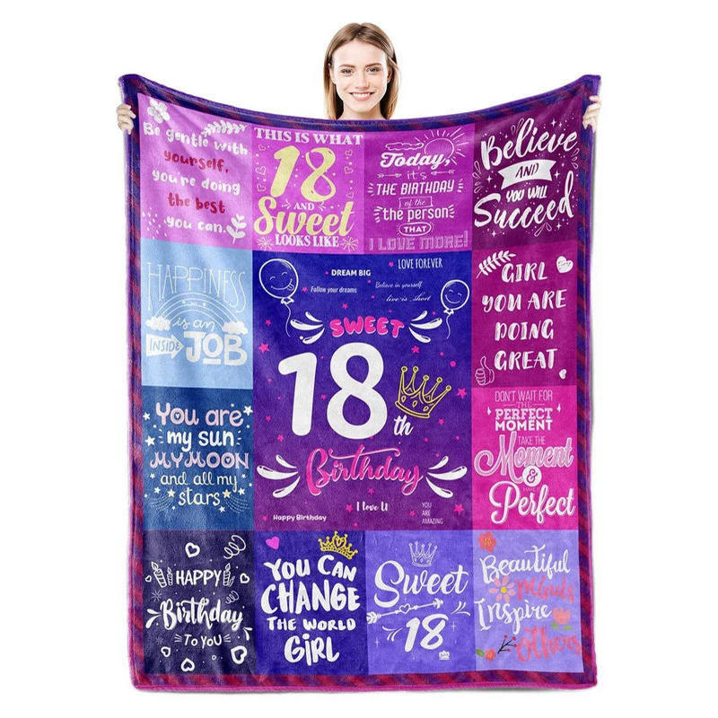 The Perfect Birthday Gift for Her | Personalized Cozy Throw Blanket for Women, Mom, Sister or Best Friend Age can be Customized