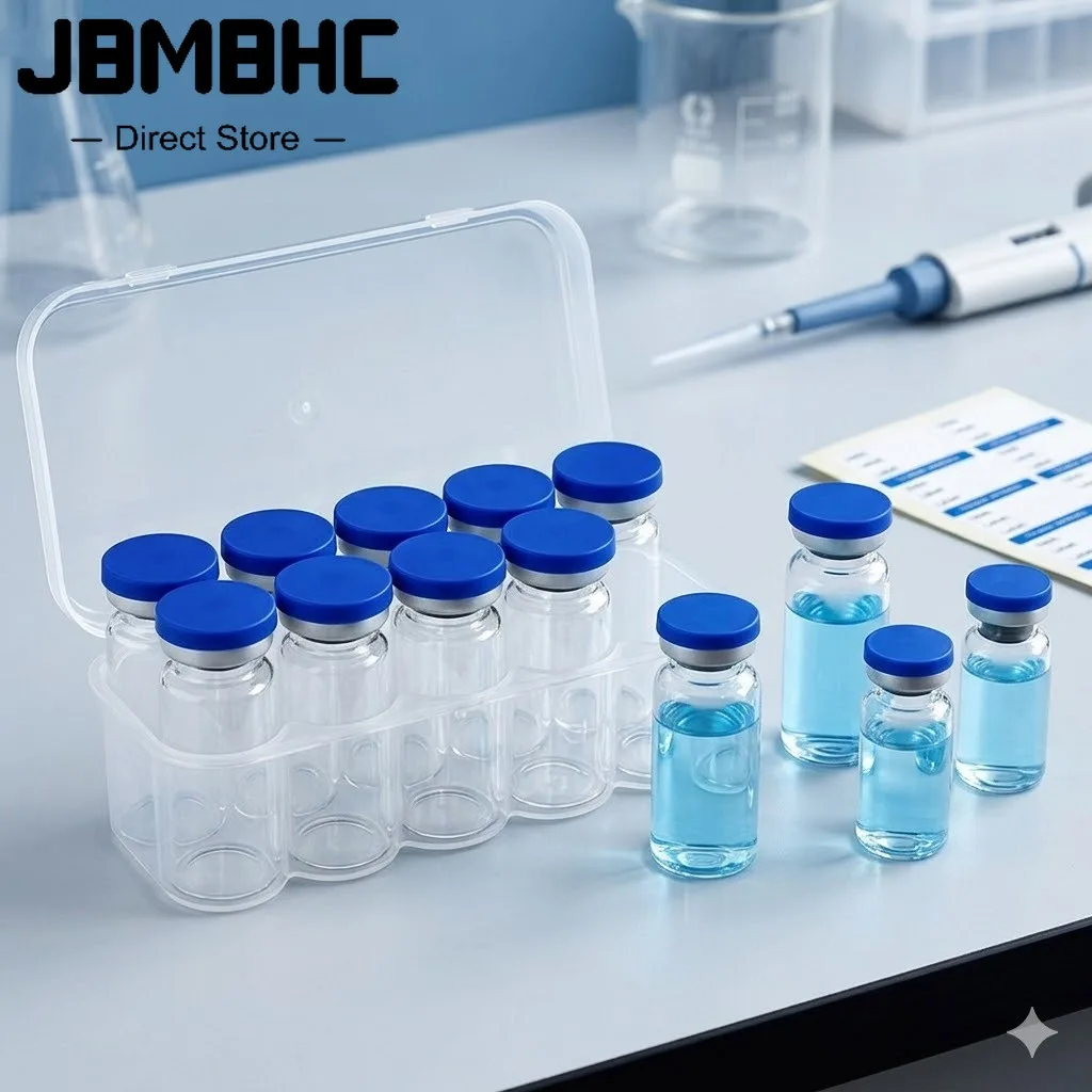 10-20 Pcs Sealed Sterile Empty Vials with Self Healing Injection Port 3/5/7/10ml Glass Penicillin Bottle with Storge box