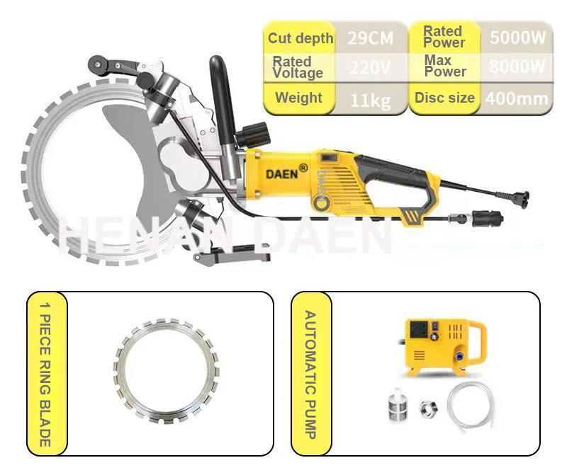 290mm Depth Electric Diamond Circular Ring Saw Machine Cement Concrete Stone Cutter Machine