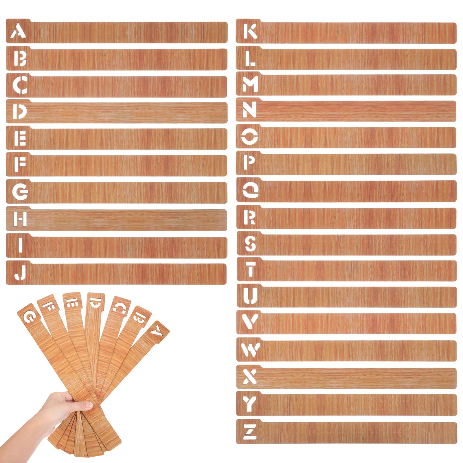 

26 pcs Creative Alphabet Bookmarks Wooden Vintage Bookmark Unique Page Markers Sturdy Reading Accessories School Office Home Use