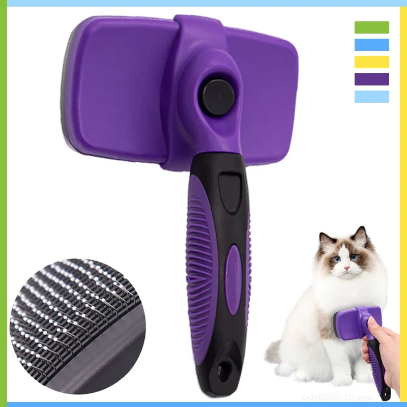 Pet Dog Hair Brush Cat Grooming Comb Hair Remover Brushes Puppy Hairstyles Shedding Trimmer Comb Massage Dematting Cleaning Tool