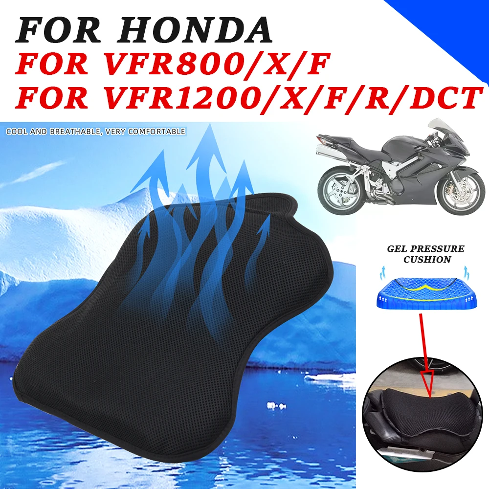 Motorcycle Accessories Gel Seat Cushion Cover Relief Protector For HONDA VFR 800 VTEC VFR800 X F 800X VFR 1200 F DCT VFR1200 X R